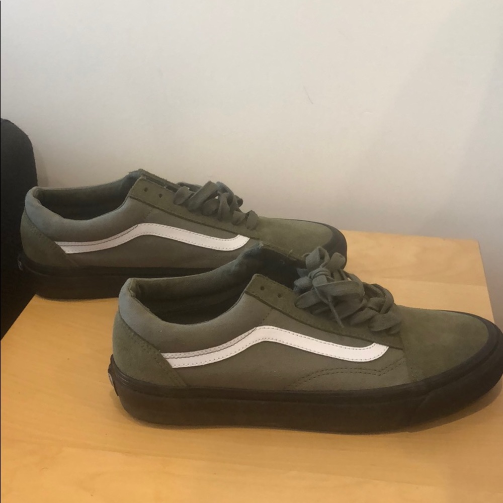 Olive Green Vans - Worn Once - Size 10